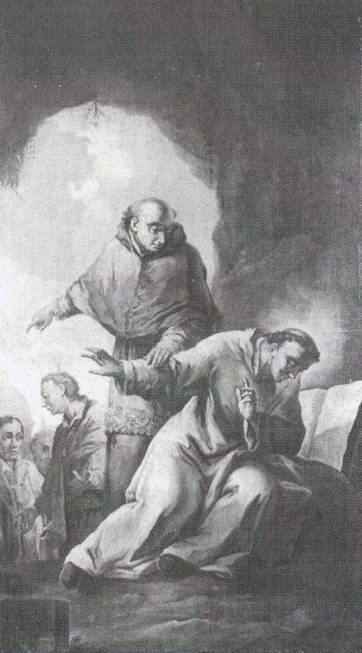 fig. 3 Ecole aragonaise, San Gregorio rehusando el pontificado, vers 1780-1808, óleo sobre tela, Munébrega, iglesia parroquial de San Félix. © Institut Amatller d'art hispànic (cl. n° C-97271) fig. 3 Ecole aragonaise, San Gregorio rehusando el pontificado, vers 1780-1808, óleo sobre tela, Munébrega, iglesia parroquial de San Félix. © Institut Amatller d'art hispànic (cl. n° C-97271)