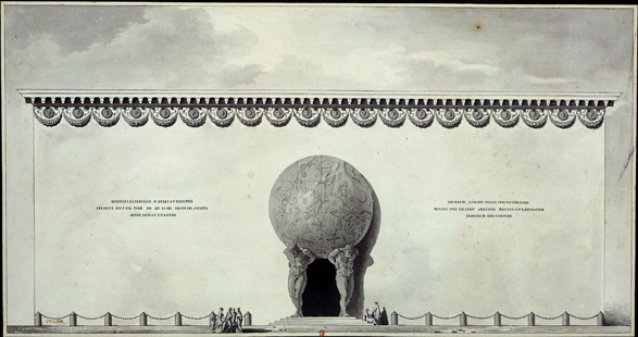 Etienne-Louis Boullée, projet de façade pour la Bibliothèque royale, plume et lavis, Paris, bnf, département des arts graphiques et de la photographie (cl. Centre Ledoux). Etienne-Louis Boullée, projet de façade pour la Bibliothèque royale, plume et lavis, Paris, bnf, département des arts graphiques et de la photographie (cl. Centre Ledoux).