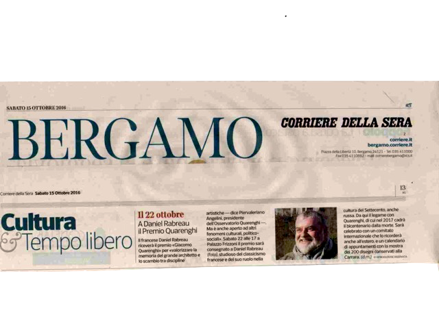 Eco di Bergamo du 15 octobre 2016. Eco di Bergamo du 15 octobre 2016.