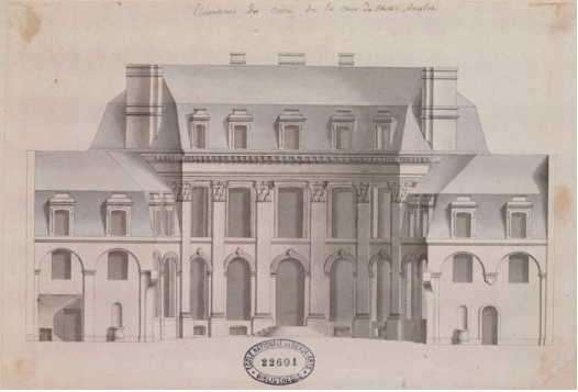 Jean-Michel Chevotet, Hôtel Amelot, vue de la façade sur cour, Ecole nationale supérieure des beaux-arts. Jean-Michel Chevotet, Hôtel Amelot, vue de la façade sur cour, Ecole nationale supérieure des beaux-arts.