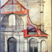 Eglise, Paris, dessin d'architecture, Stockholm, Nationalmuseum